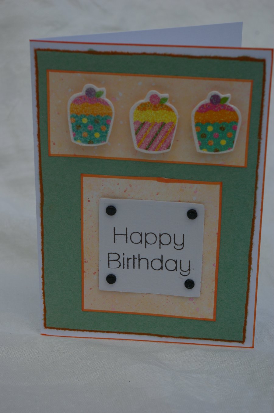 Card Handmade Birthday Card with Cakes