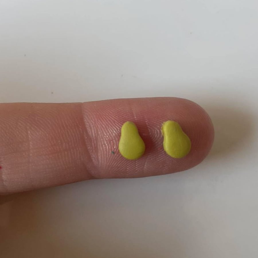 Handmade Polymer Clay Micro Studs (Pear)
