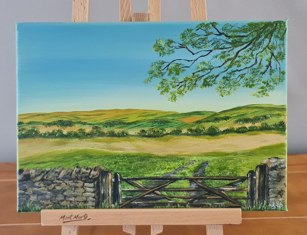 Original countryside landscape in acrylics on canvas