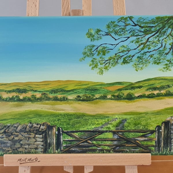 Original countryside landscape in acrylics on canvas