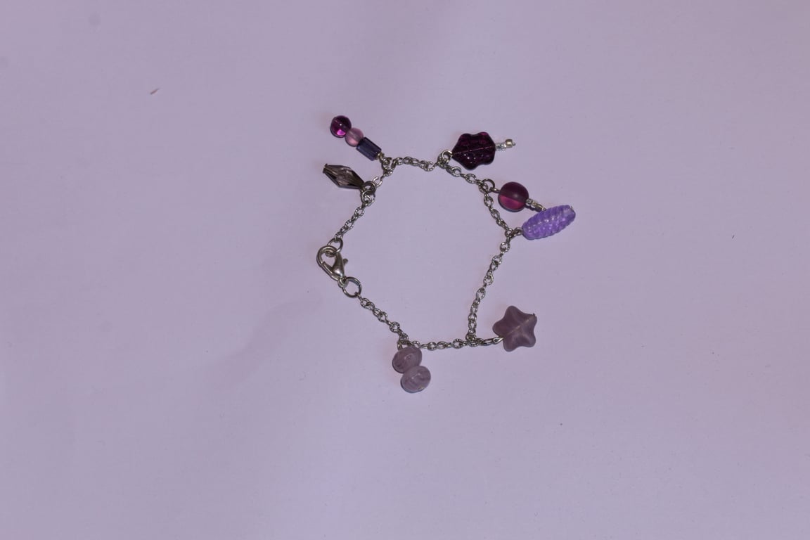 Handcrafted Purple Dream Charm Bracelet