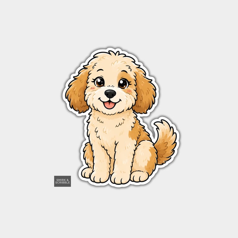 Funny Vinyl Die Cut Sticker For Adults - Cute Posing Fluffy Dog