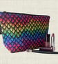 Makeup bags colourful dragon scales 