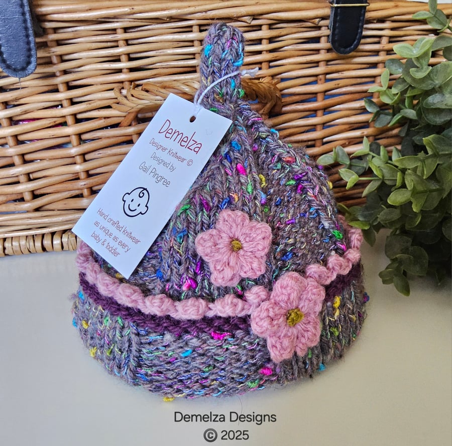 Designer Baby Girl's Aran Hat 0-3 months size