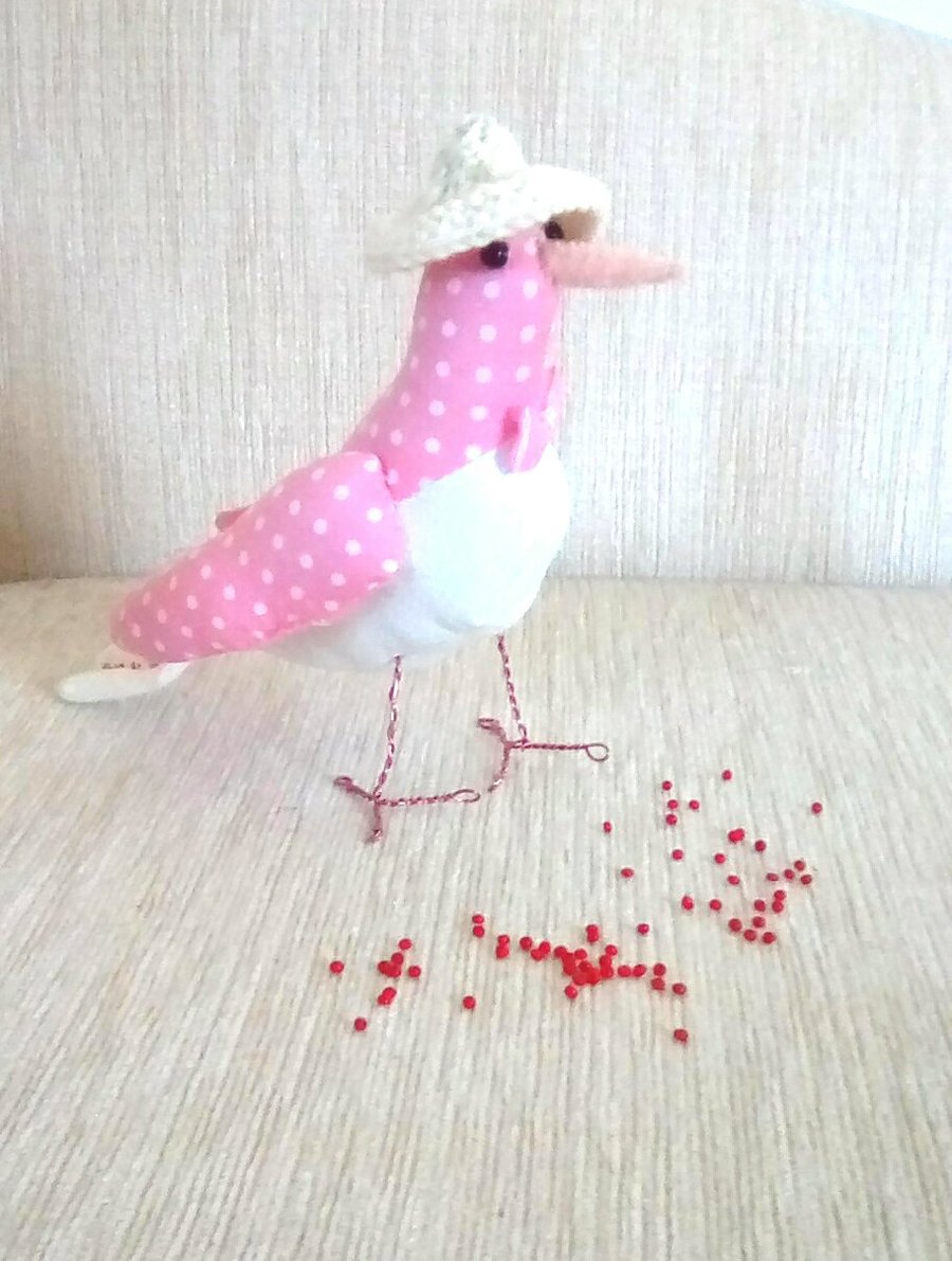 Sandpiper bird, fabric bird, Textile bird, Bird Ornament