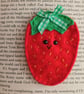 Felt Strawberry bookmark,bookworm gift,childrens book gift,book accessory. - Image 3