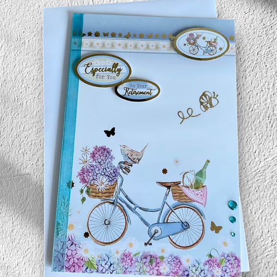 Retirement Card for Her or Him. Card for Retirement. Bicycle Card.