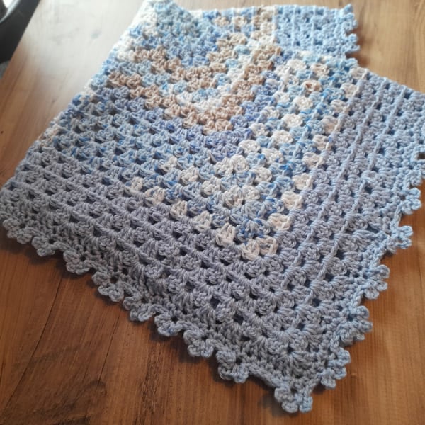 Blue Crochet Baby Blanket