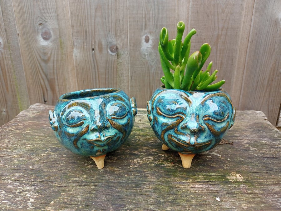 Pair of Character Succulent holders