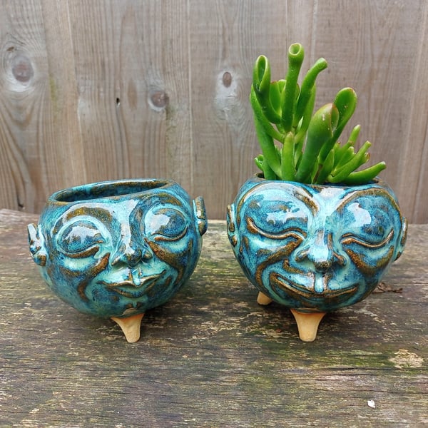 Pair of Character Succulent holders