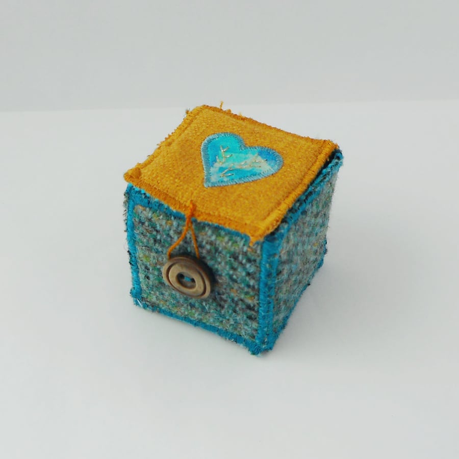 Fabric keepsake box, jewellery box Folksy