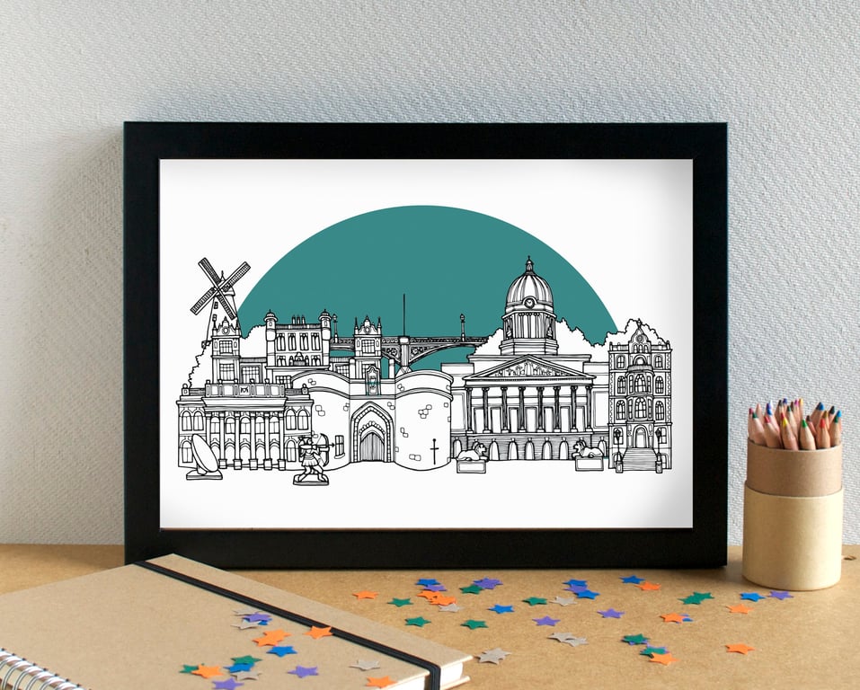 Nottingham Skyline Art Print