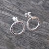 Studs, silver studs, silver ring stud earrings