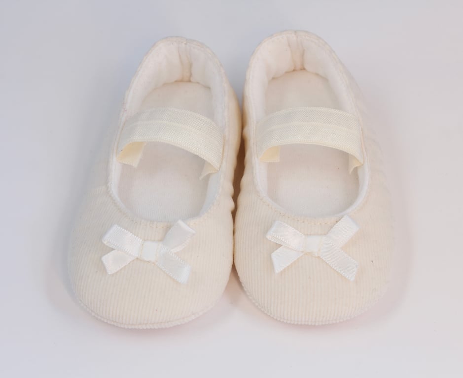 Baby girls ballet shoes, baby bally pumps, baby shoes, christening shoes.