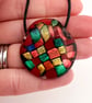 Perfectly Imperfect - Fused Glass "Patchwork" Pendant - Image 2