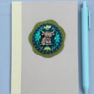 Hand Embroidered Highland Cow Notebook and Pen Set