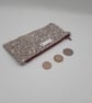 Coin purse  - white sand and taupe jacquard, plum lining zip fastening. Sale  - Image 3