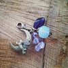 Opalite moonstone and Amethyst Rabbit moon charm