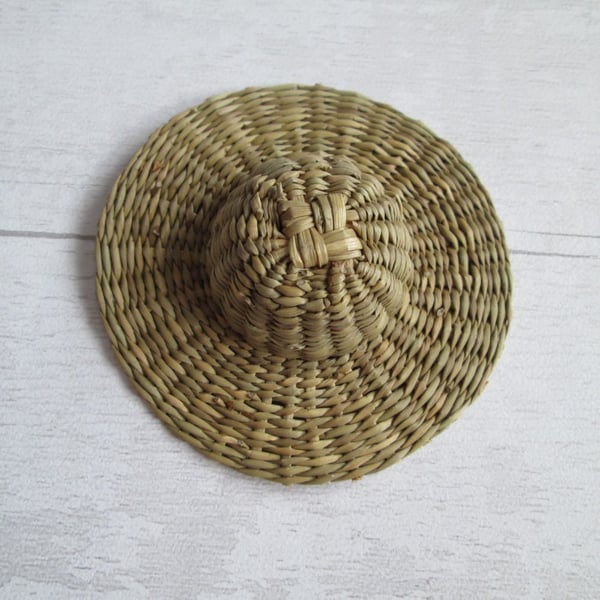 10 Small Decorative Straw Hats - 4 inches, 9.5 cm diameter, Easter Bonnets