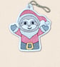 Santa Sloth Christmas Decoration - Embroidered Festive Ornament