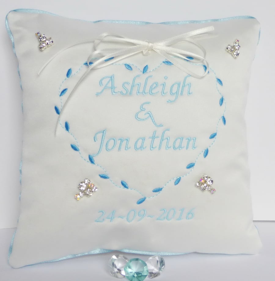 Personalised Wedding Ring Cushion Folksy