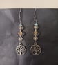 Winter beaded silver tree of life charm dangle earrings  - Image 3