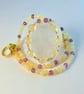 Citrine, Ambronite & Amethyst Necklace, November Birthday, Gift For Scorpio