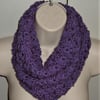 crochet purple infinity scarf ( ref F 692)