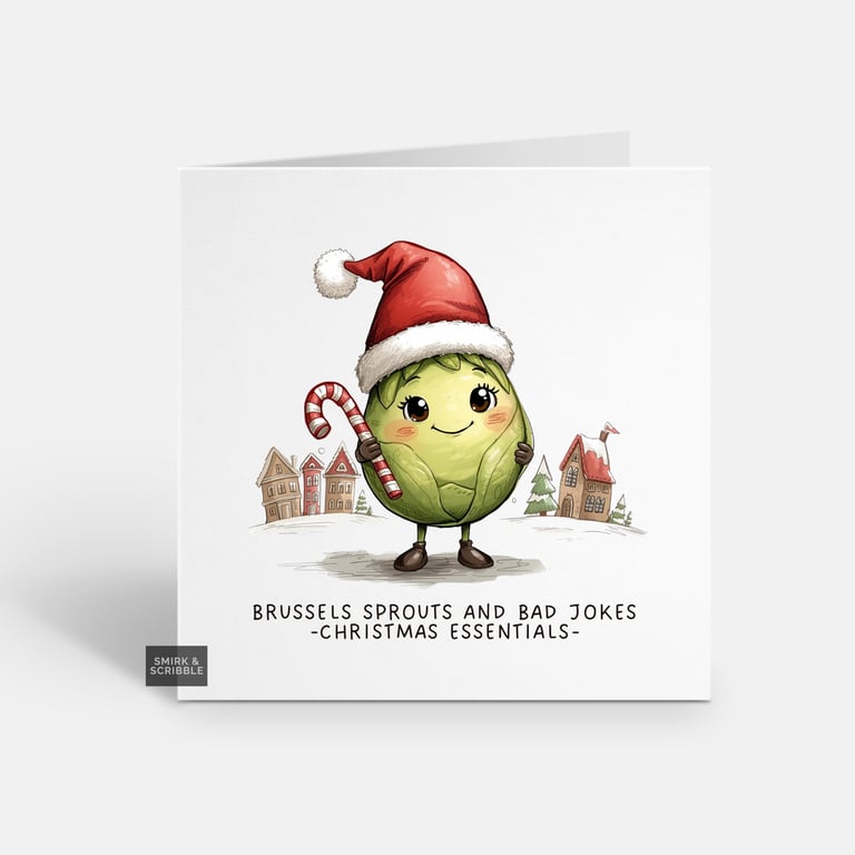 Unique Funny Christmas Card For Him Or Her - Cute Xmas Greeting - Bad Jokes