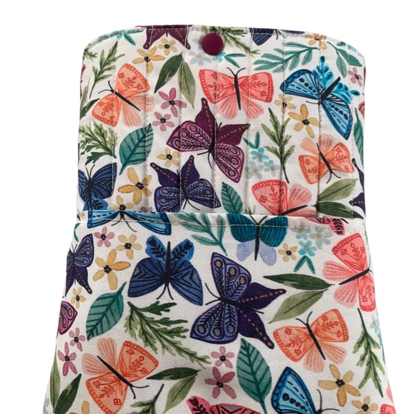 Small Quilted Book Sleeve.  Butterflies in Flight.