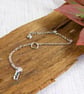 Sterling Silver Bracelet. Adjustable fit with Small Circle - Image 4