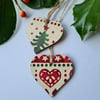 2 gift tags Christmas Emma Bridgewater design wooden decorations decoupage