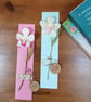 Paper Flower Orchid Bookmark. Card Bookmark. Pastel Green.