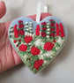 Red Rose Hanging Heart Decoration - Image 3
