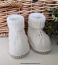 Designer Merino Wool Baby Booties 0-3 months size  - Image 4