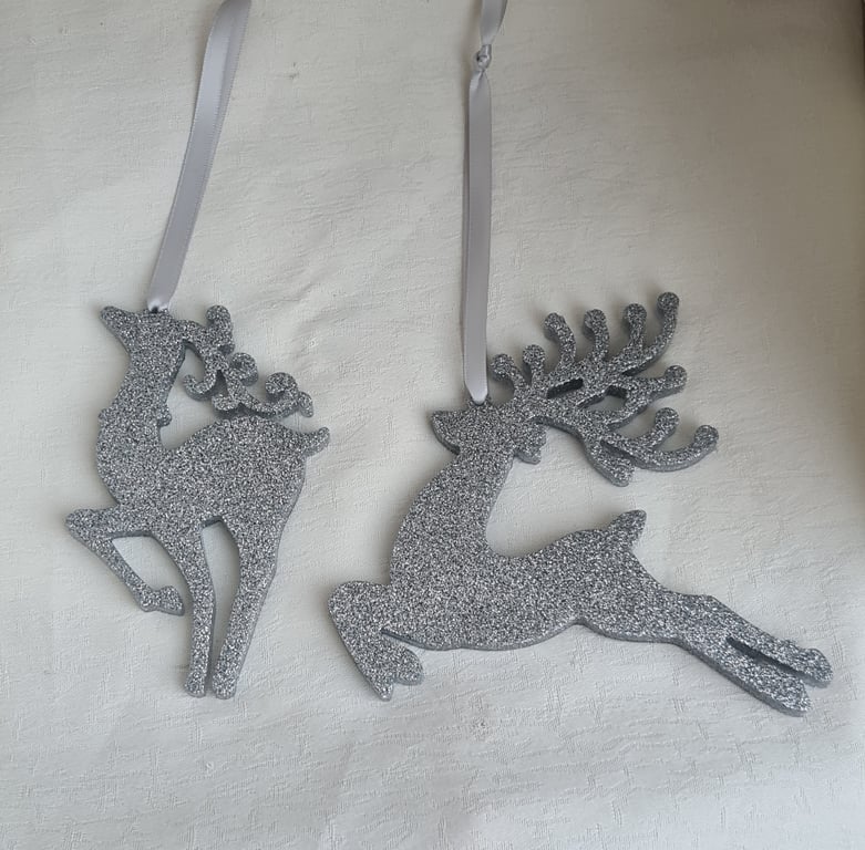 Gorgeous Glittery Reindeer Decs - style B
