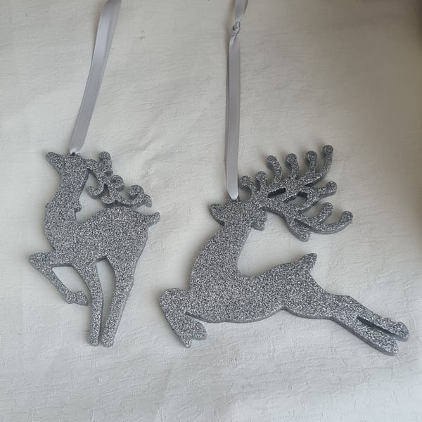 Gorgeous Glittery Reindeer Decs - style B