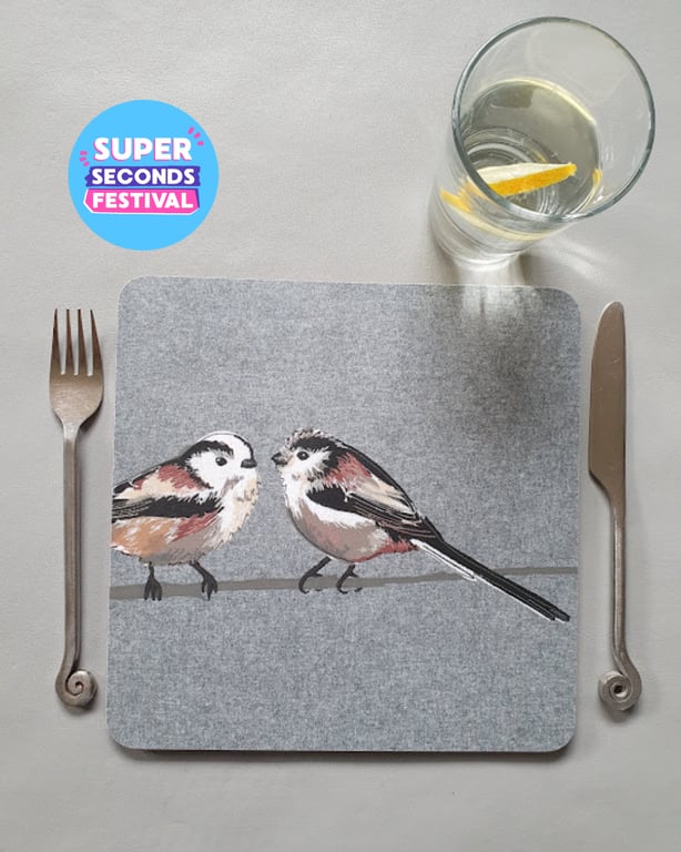 Super Seconds Festival, Long-tailed tits placemat, garden bird placemats