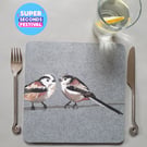 Long-tailed tits placemat, garden bird placemats