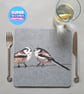 Long-tailed tits placemat, garden bird placemats