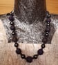 Dark purple and gold polymer clay necklace - Image 1