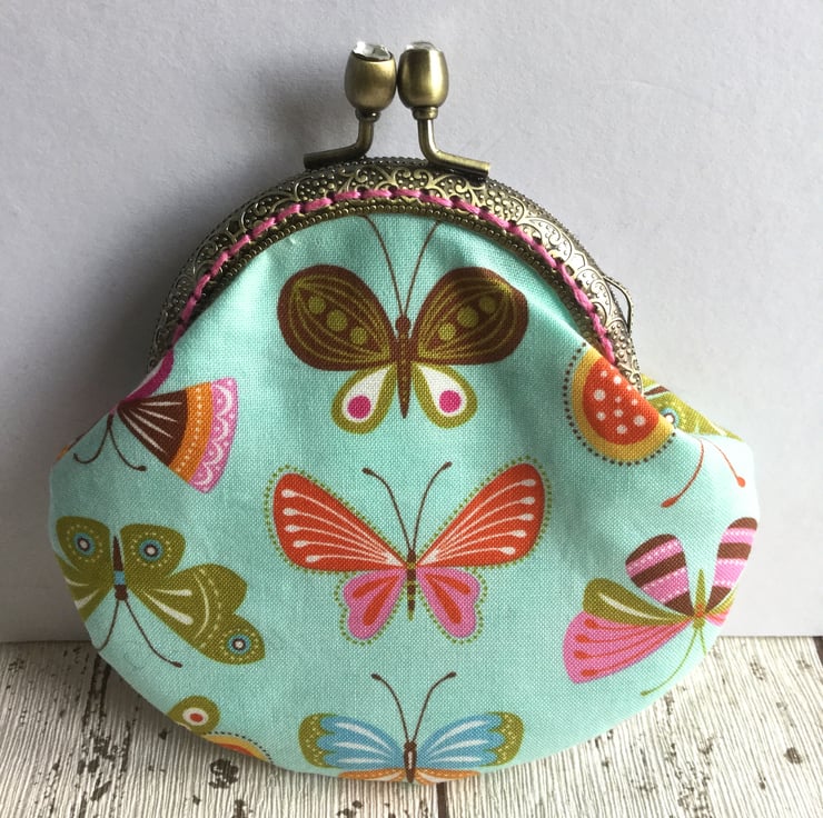 Butterfly Inspired Fabric Clasp Coin Purse Folksy