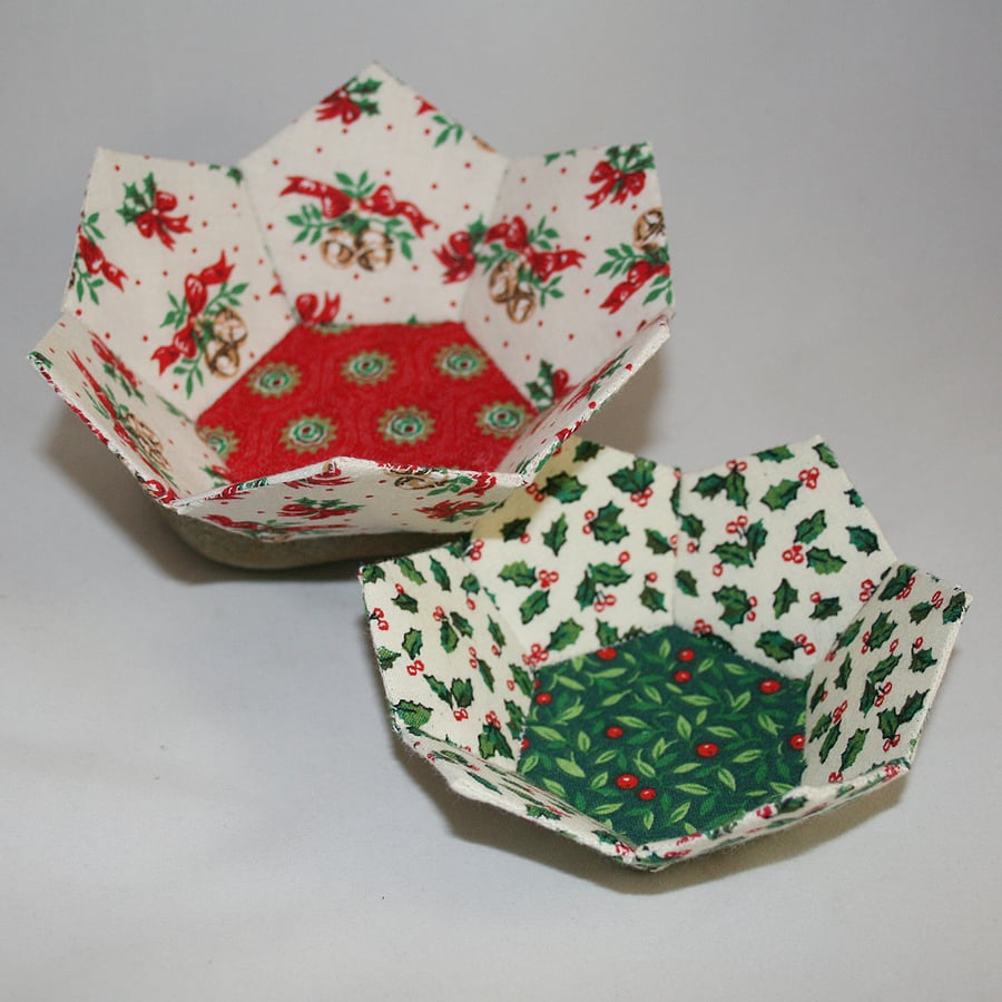 Christmas Bowls - set of two in patchwork