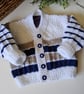 Designer Baby Cardigan & Booties Set Hand Knitted  3-9 Months Size - Image 3