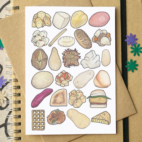 Potato Alphabet Greetings Card