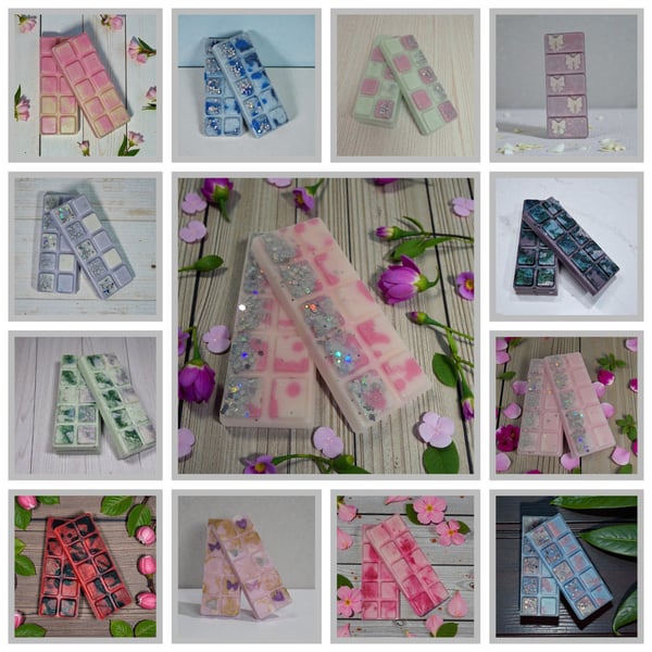 Your choice of 3 highly scented wax melt Snapbars 