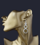 Textured Sterling Silver Open Circle Dangle Earrings  - Image 3