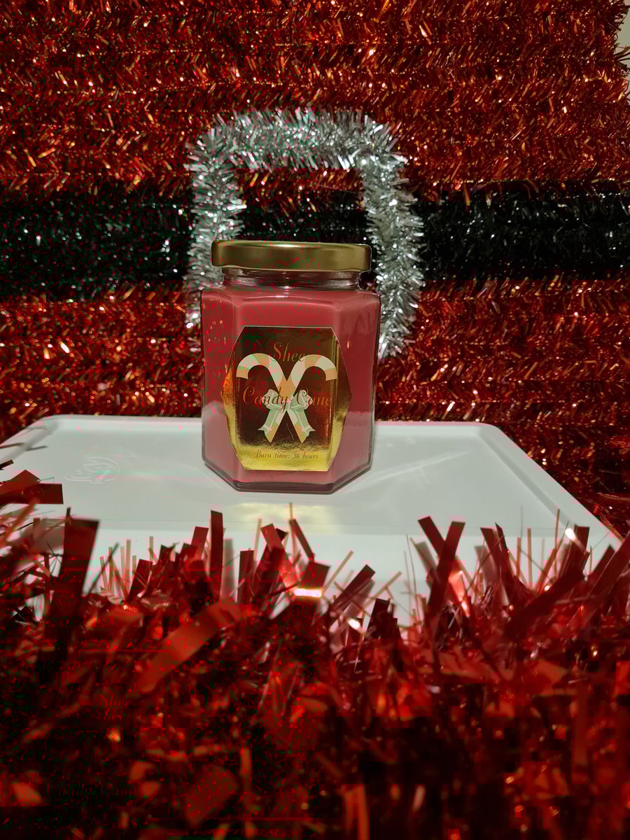 Candy Cane Christmas Candle