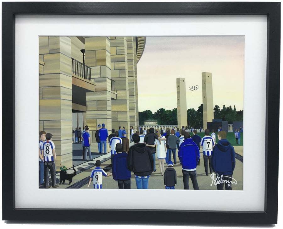 Hertha Berlin, Olympiastadion, High Quality Framed Football Art Print.