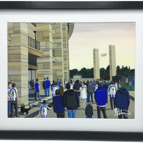 Hertha Berlin, Olympiastadion, High Quality Framed Football Art Print.